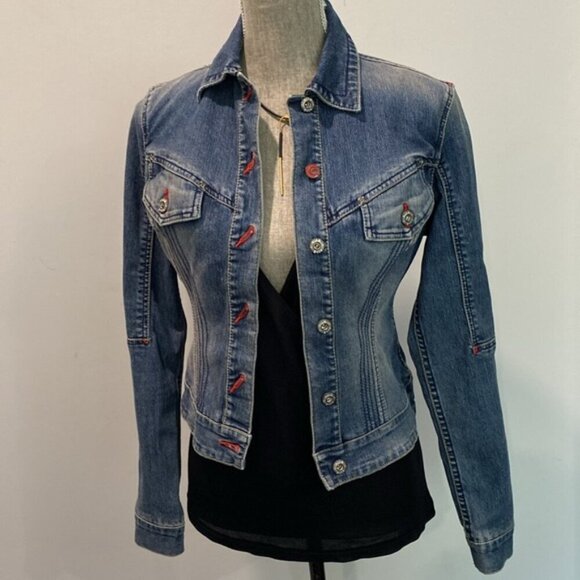 Ecko Denim Jean Jacket Fitted Size xSmall - Picture 10 of 13
